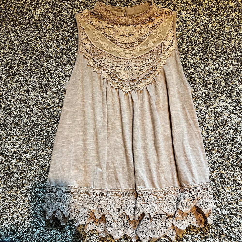 Tunic top with crochet details